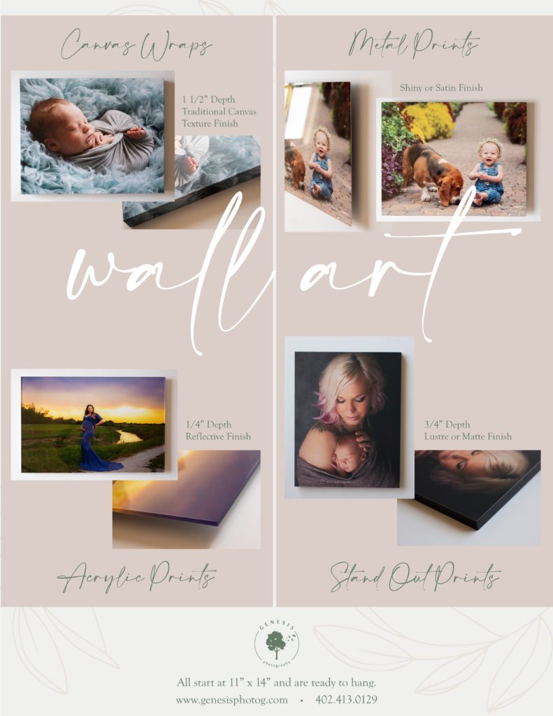 Product Guide for Genesis Photography - Wall Art